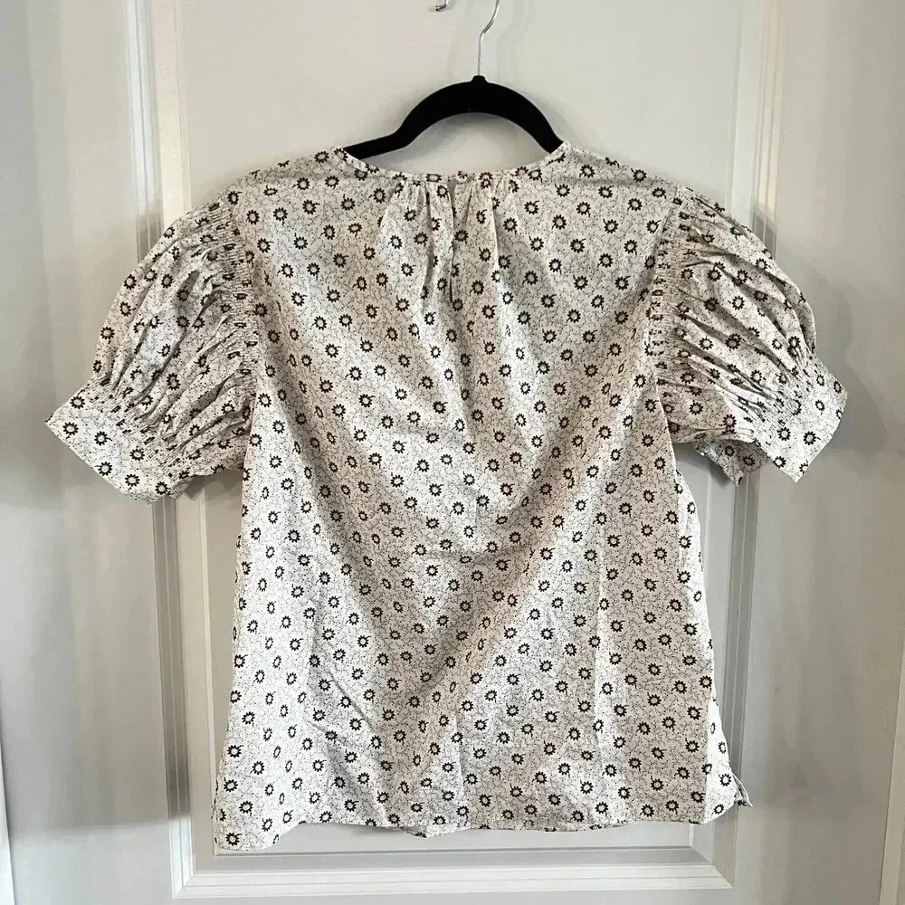 1113 Rebecca Taylor Speckled Fleur Poplin Blouse Size Small - Picture 10 of 10